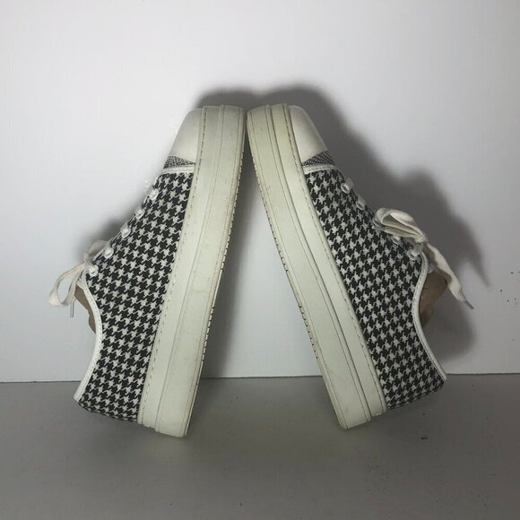J/SLIDES NYC Nate Sneakers Women's Size 8.5 Black Houndstooth Platform Shoes - Picture 9 of 11